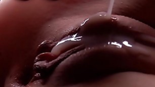 Slow motion blowjob, doggystyle and missionary close up - Double cumshot