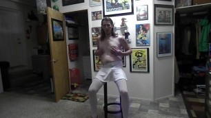Kevinstockings wears white with the red heels