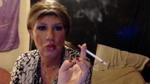 Tgirl having a cigarette