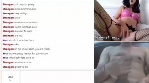 Sexy amateur Brunette teasing huge cock on live webcam date