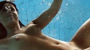 Hot brunette big tits Krasula Fedorchuk swimming
