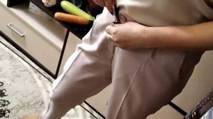 Mature MILF secretary with a big carrot in her insatiable cunt...