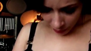 Drummer teen strips off and teases camera