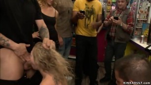 Blonde Cunt And Anal Fucked In Public